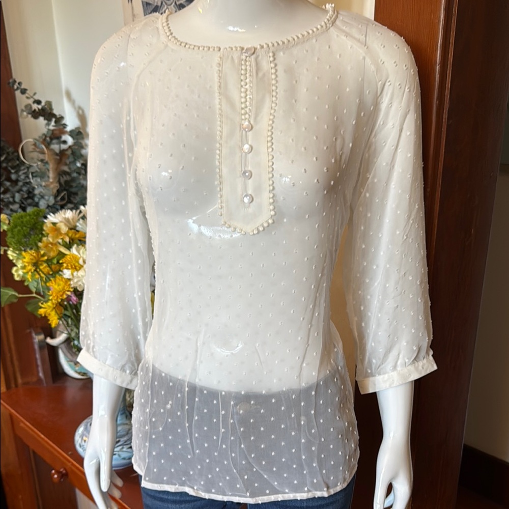 NWT northern reflections size small Elegant White Sheer Women's Top